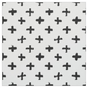 Tissu À l'encre noire chargez le motif croisé