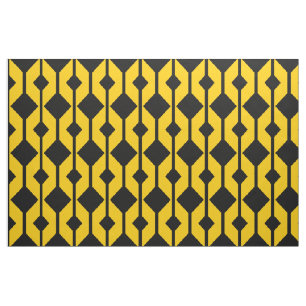 Tissu à motif Abstrait noir et jaune-or