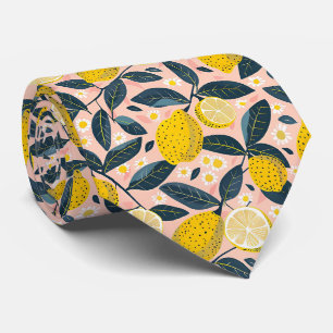 Tissu à motif citron pour cravate homme
