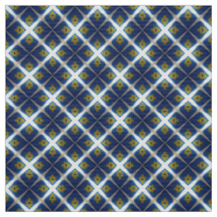Tissu à motif de carreaux Glitch2 bleu de minuit b