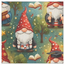 Tissu à motif de gnome de remise des diplômes