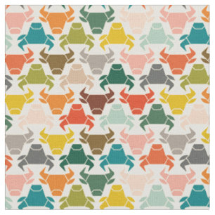Tissu à motif de silhouette de tête de taureau col