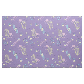 Tissu à motif floral violet et motifs de bricolage