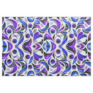 Tissu à motif tourbillonnant abstrait violet royal