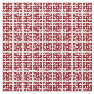 Tissu à motif tribal géométrique rouge carré