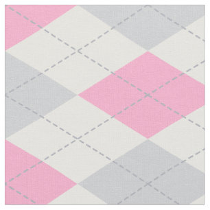 Tissu à motifs de losanges gris rose de motif