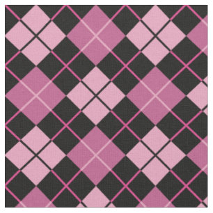 Tissu à motifs de losanges rose et noir
