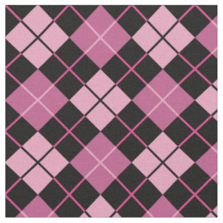 Tissu à motifs de losanges rose et noir