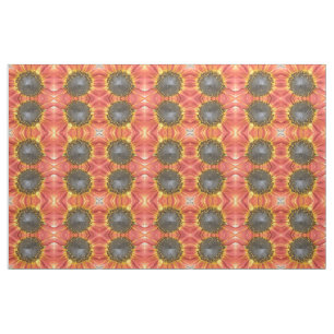 Tissu à motifs floraux de tournesol rouge et jaune