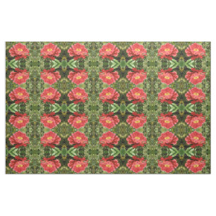 Tissu à motifs floraux de Zinnia Rouge