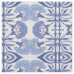 Tissu à motifs répétitifs de la chinoiserie bleue