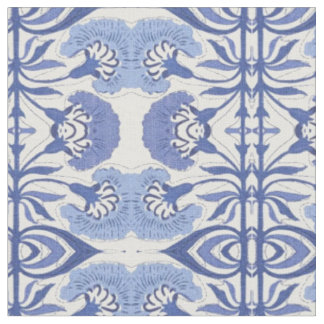 Tissu à motifs répétitifs de la chinoiserie bleue