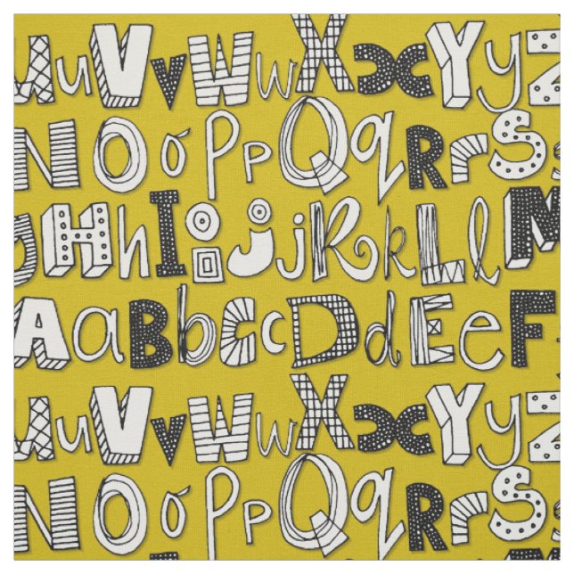 Tissu ABC jaune (Échantillon)