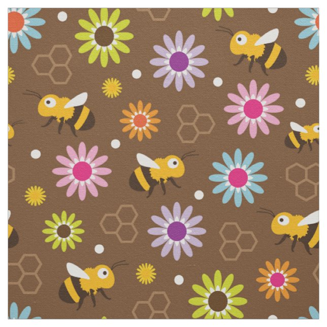 Tissu Abeille & Fleurs (Échantillon)