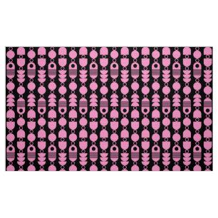 Tissu Abstrait 140823 - Rose sur noir
