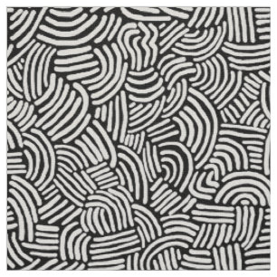 Tissu Abstrait 200923 - Blanc sur noir