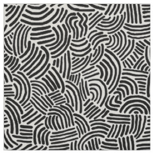 Tissu Abstrait 200923 - Noir sur blanc