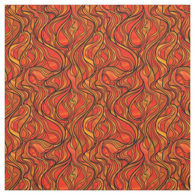 Tissu Abstrait de verre orange (Échantillon)