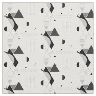 Tissu Abstrait Géométrique Noir Blanc Moderne Nouvel Âge
