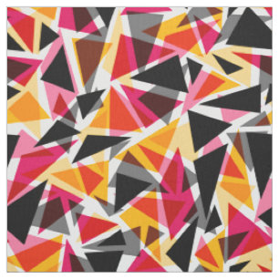 Tissu Abstrait, géométrique, rouge et noir