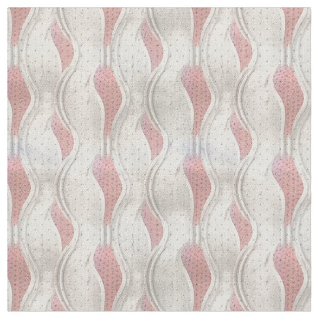Tissu Abstrait Gras 3D Metallic Rouge & Crème Texture re (Fermer)