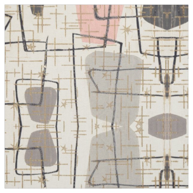 Tissu Abstrait moderne du milieu du siècle (Échantillon)