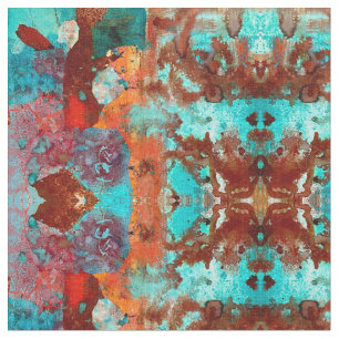 Tissu Abstrait Sarcelle