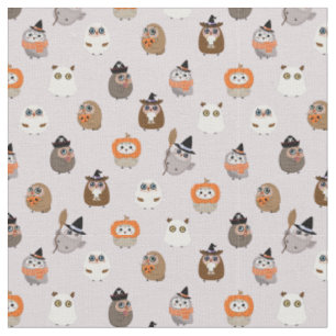 Tissu Adorable Chouette d'Halloween Motif