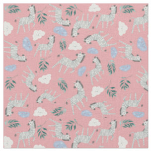 Tissu Adorable jungle mignonne safari zèbre chevaux enfa