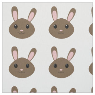 Tissu Adorable Lapin Brown