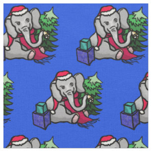 Tissu Adorable Motif de Noël Sant Elephant