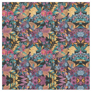 Tissu Affaire mixte Floral Leaves Berry Watercolor