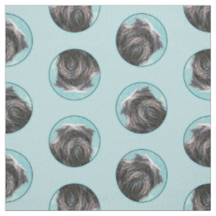 Tissu Affenpinscher Peinture Chien noir et argent Art