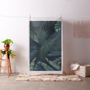 Tissu Affiche à motif de feuillage tropical éclairé par
