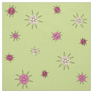 Tissu Age atomique Starburst Planètes Lime Green