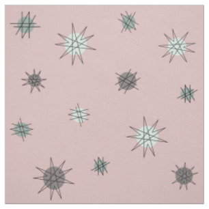Tissu Âge atomique Starburst Planètes Rose rose