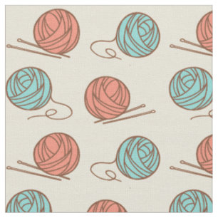 Tissu Aiguilles de tricot et fil - cru
