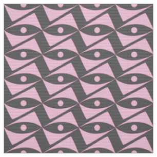 Tissu Ailes du Delta du milieu du siècle - rose et gris