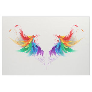 Tissu Ailes fluffy arc-en-ciel