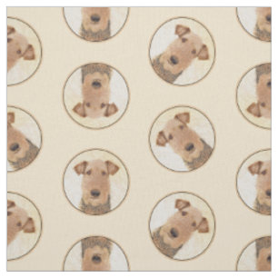 Tissu Airedale Terrier Peinture mignonne Chien original