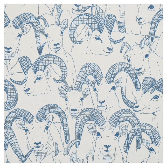 Tissu Alaskan Dall mouton classique perle bleue (Échantillon)