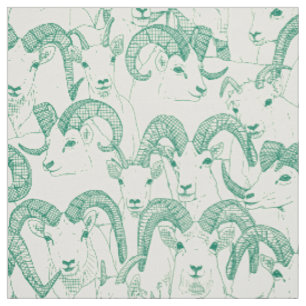 Tissu Alaskan Dall mouton émeraude perle verte émeraude