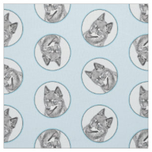 Tissu Alaskan Klee Kai AKK Husky Peinture Cute Chien Art