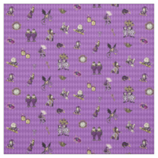 Tissu Alice au pays des merveilles sur l'arlequin violet
