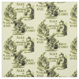 Tissu Alice en textile de jaune du pays des merveilles