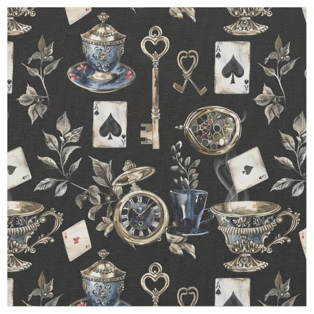 Tissu Alice in Wonderland Pattern Fabric (Fermer)