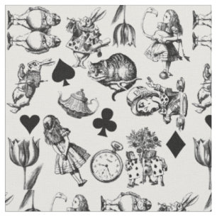 Tissu Alice White Rabbit Wonderland Classic