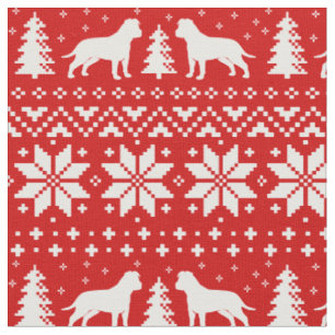 Tissu American Staffordshire Terrier Silhouettes Xmas