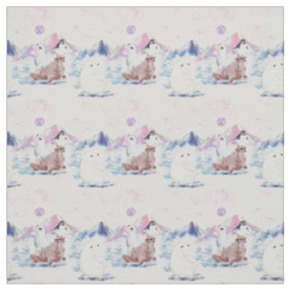 Tissu Amis de l'Arctique Ours polaires et pingouins rêve