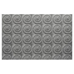 Tissu Ammonite noire et blanche